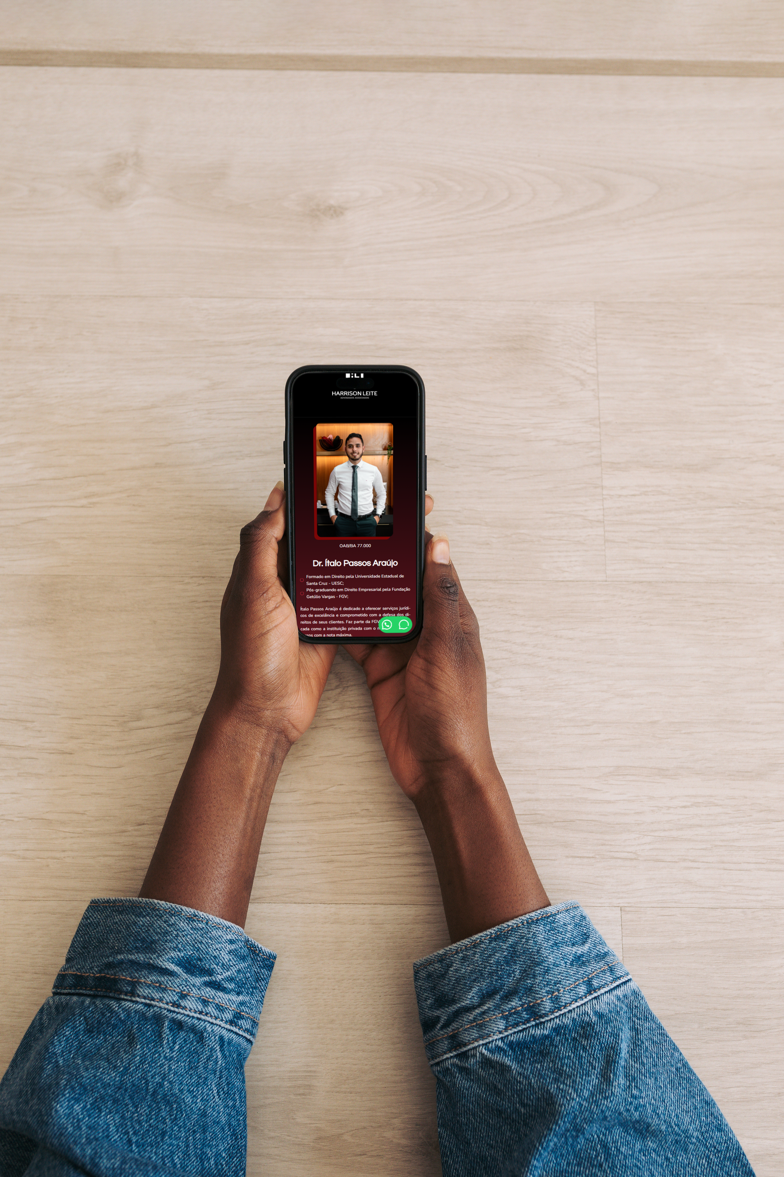 Versão móvel do site Italo Passos