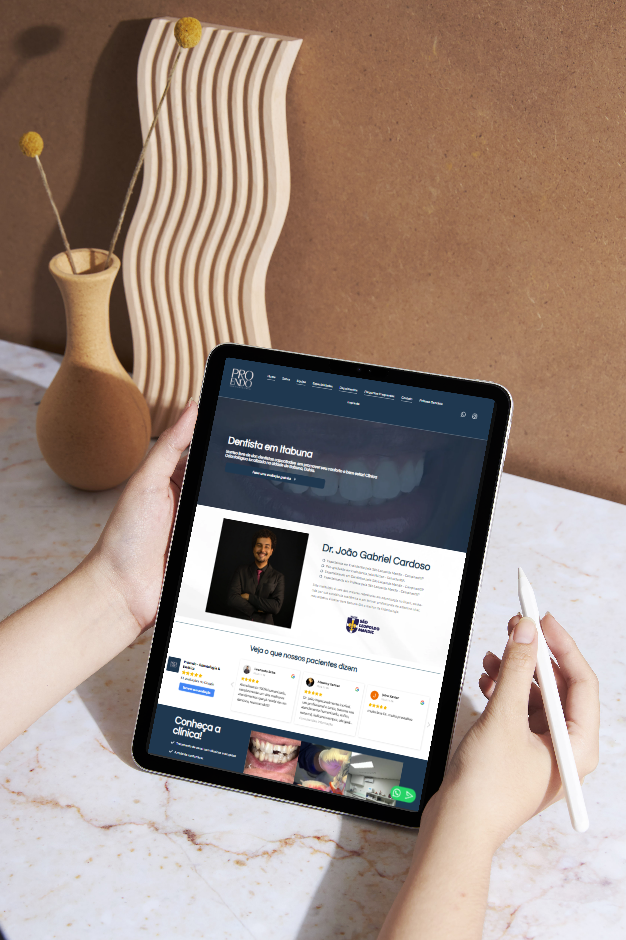 Versão móvel do site Proendo Odontologia